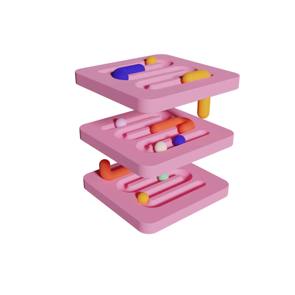 3d illustrasjon som skal visualisere integrasjoner